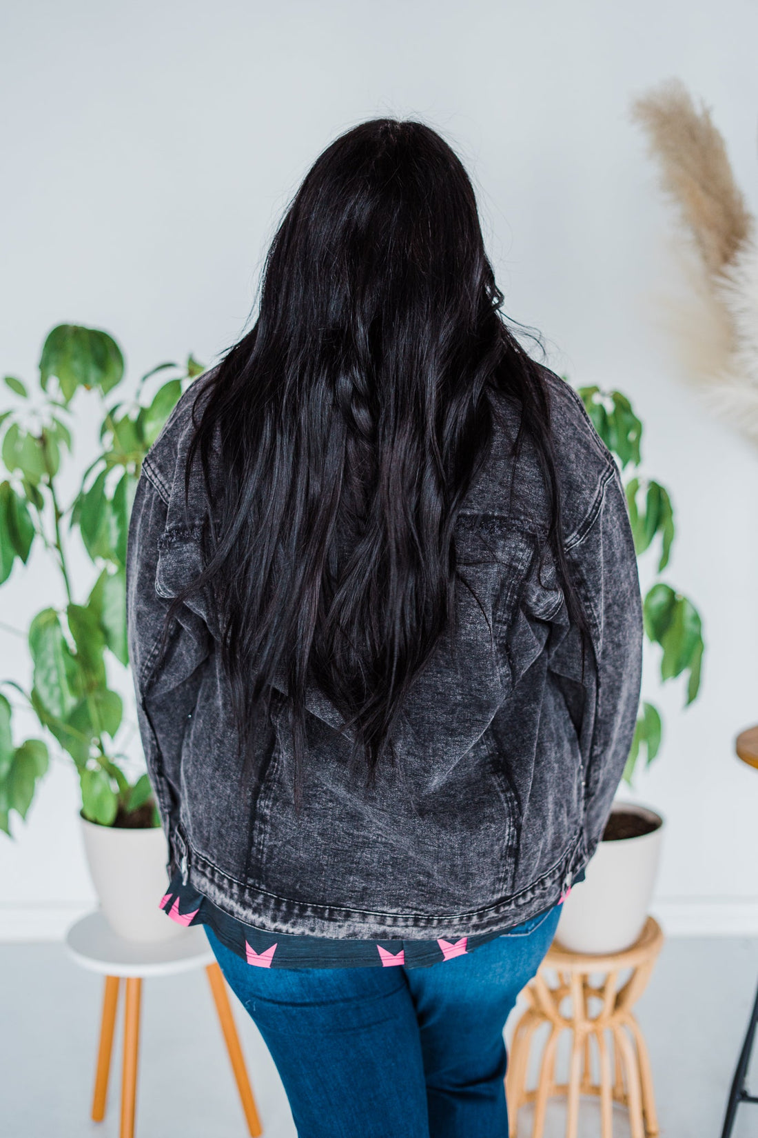 Charcoal Washed And Studded Jacket - Whiskey Skies - ANDREE BY UNIT