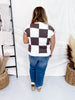 Charcoal & White Sleeveless Checkered Lightweight Knit Top - Whiskey Skies - WHITE BIRCH