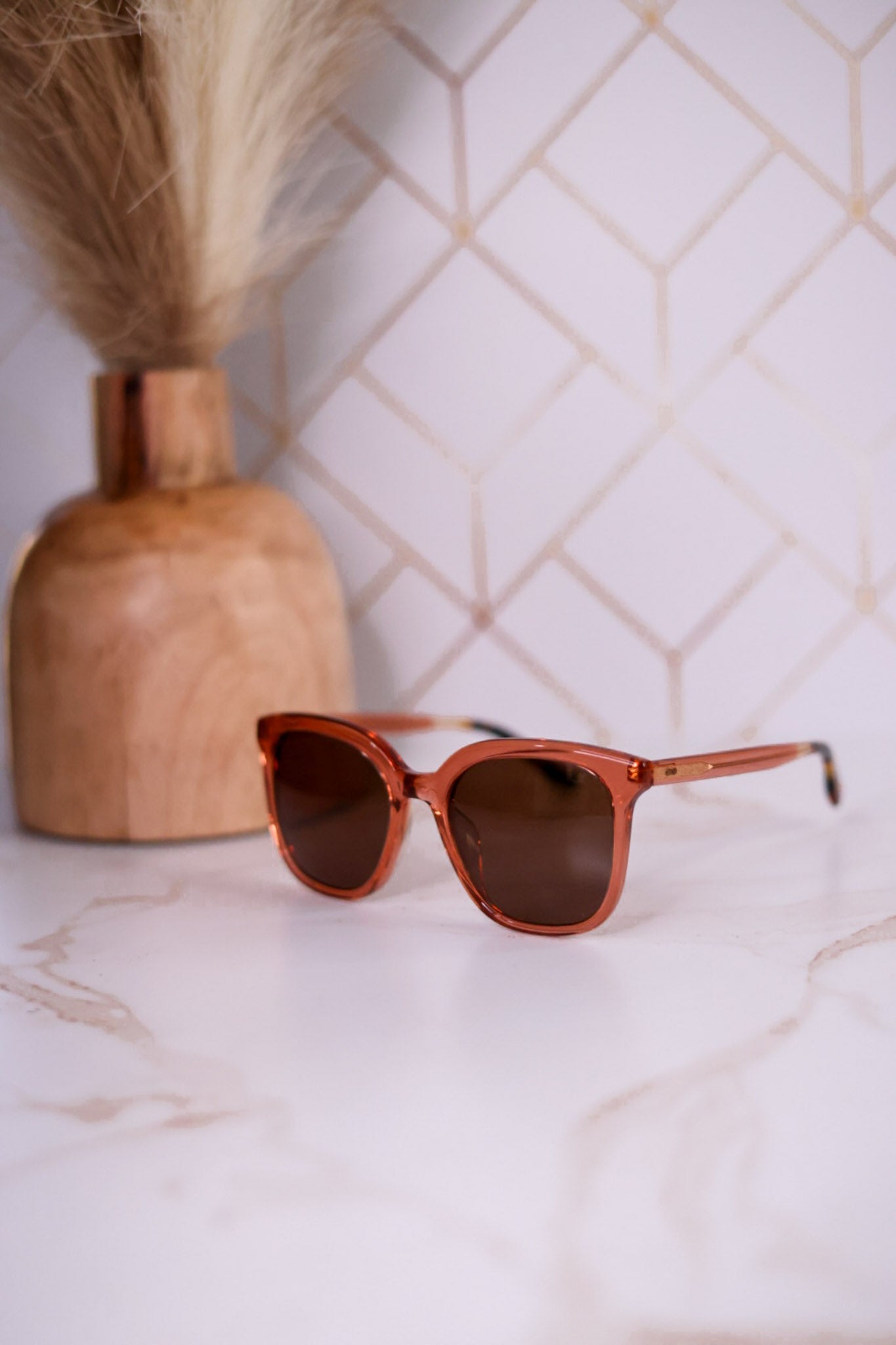 Charmaine Sunglasses In Apricot Crystal - Whiskey Skies - TOMS
