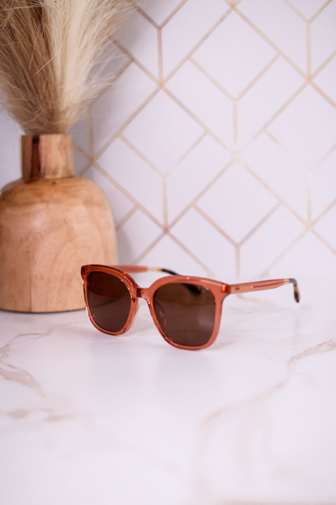 Charmaine Sunglasses In Apricot Crystal - Whiskey Skies - TOMS