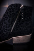 Charming Black Leopard Ankle Booties - Whiskey Skies - VERY G