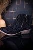 Charming Black Leopard Ankle Booties - Whiskey Skies - VERY G