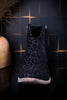 Charming Black Leopard Ankle Booties - Whiskey Skies - VERY G