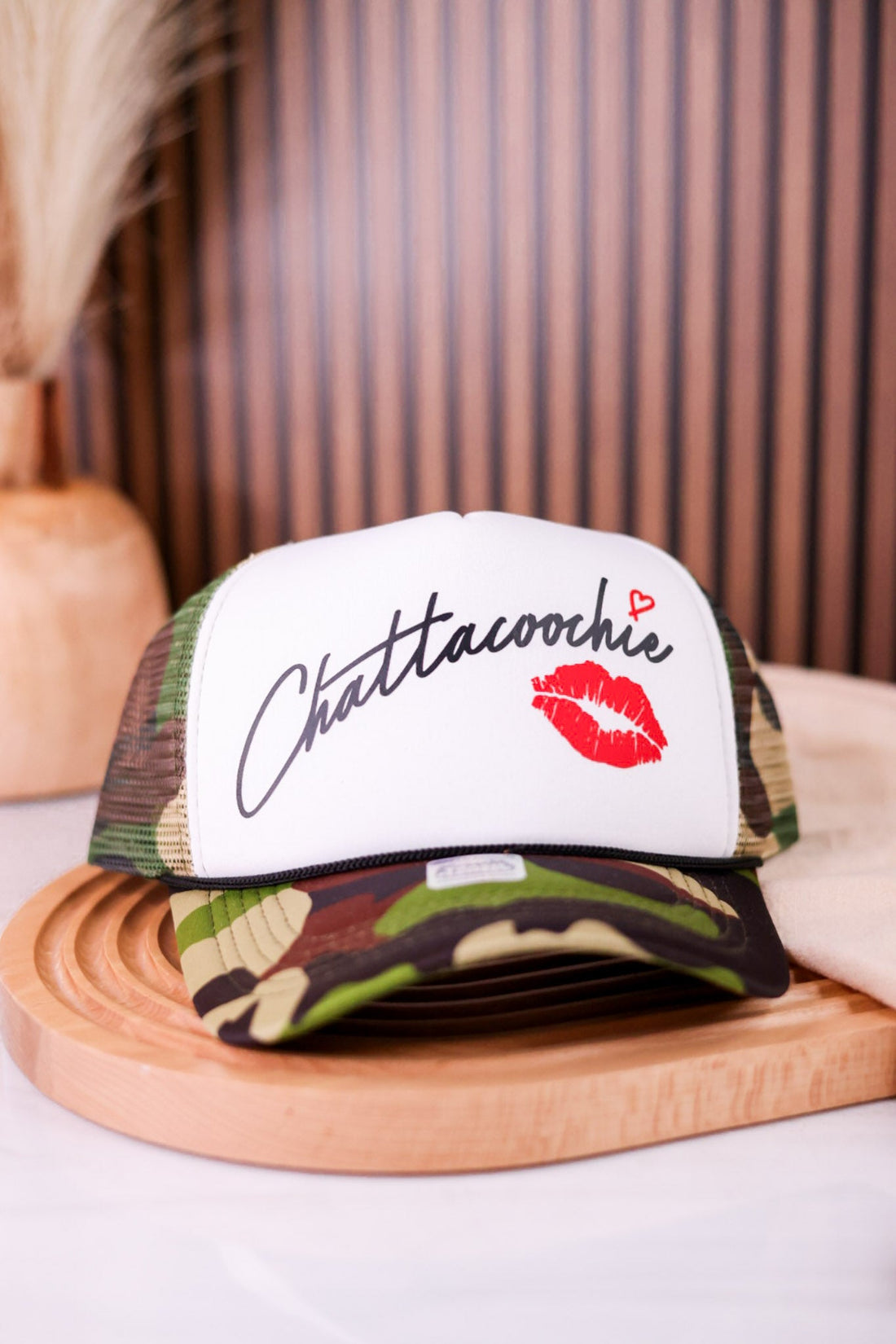 Chattacoochie Camo & White Trucker Hat - Whiskey Skies - TRASH FLOWERS TRUCKER HATS