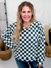 Checked In Long Sleeve Sweater - Whiskey Skies - STERLING KREEK