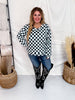 Checked In Long Sleeve Sweater - Whiskey Skies - STERLING KREEK