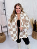 Checkered Button Front Long Sleeve Jacket - Whiskey Skies - WHITE BIRCH