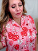 Checkered Cherries, Bows, & Flower Loungewear Set - Whiskey Skies - SHIRLEY & STONE