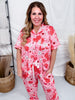 Checkered Cherries, Bows, & Flower Loungewear Set - Whiskey Skies - SHIRLEY & STONE