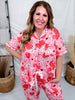 Checkered Cherries, Bows, & Flower Loungewear Set - Whiskey Skies - SHIRLEY & STONE