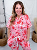 Checkered Cherries, Bows, & Flower Loungewear Set - Whiskey Skies - SHIRLEY & STONE