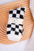 Checkered Fuzzy Crew Socks (5 Colors) - Whiskey Skies - QUEENS DESIGNS