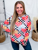Checkered Hearts Long Sleeve Mesh Top - Whiskey Skies - DAVI & DANI