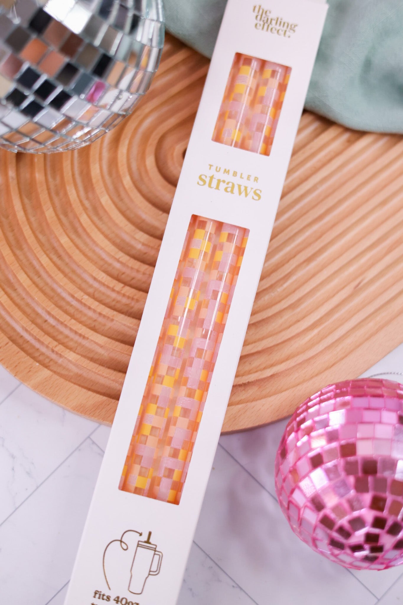 Checkered Straws for 40oz Tumblers (3 Colors) - Whiskey Skies - THE DARLING EFFECT