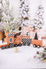 Checkered Wooden Christmas Train - Whiskey Skies - ADAMS & CO