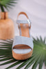 Cheers Blue Denim Cork Heels - Whiskey Skies - CORKYS FOOTWEAR