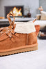 Cherilyn Plush Lined High Top Booties in Tan - Whiskey Skies - VERY G