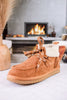 Cherilyn Plush Lined High Top Booties in Tan - Whiskey Skies - VERY G