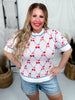 Cherry Argyle Patterned Short Sleeve Sweater - Whiskey Skies - ODDI