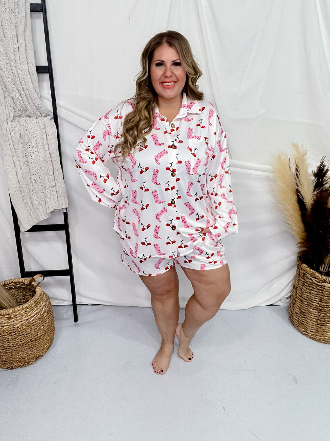 Cherry Cowgirl Loungewear Set - Whiskey Skies - MOON RYDER