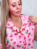 Cherry Print Short Sleeve Top & Shorts Pajama Set - Whiskey Skies - SHE + SKY