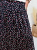 Cherry Punch Black Tiered Maxi Skirt With Smocked Waist - Whiskey Skies - MIKAROSE