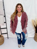 Cherry Wood Cable Knit Sweater Cardigan - Whiskey Skies - EASEL