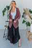 Cherry Wood Cable Knit Sweater Cardigan - Whiskey Skies - EASEL