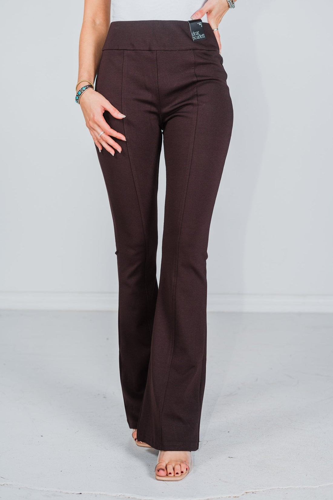 Chocolate Magic High Waist Kick Flares - Whiskey Skies - DEAR SCARLETT