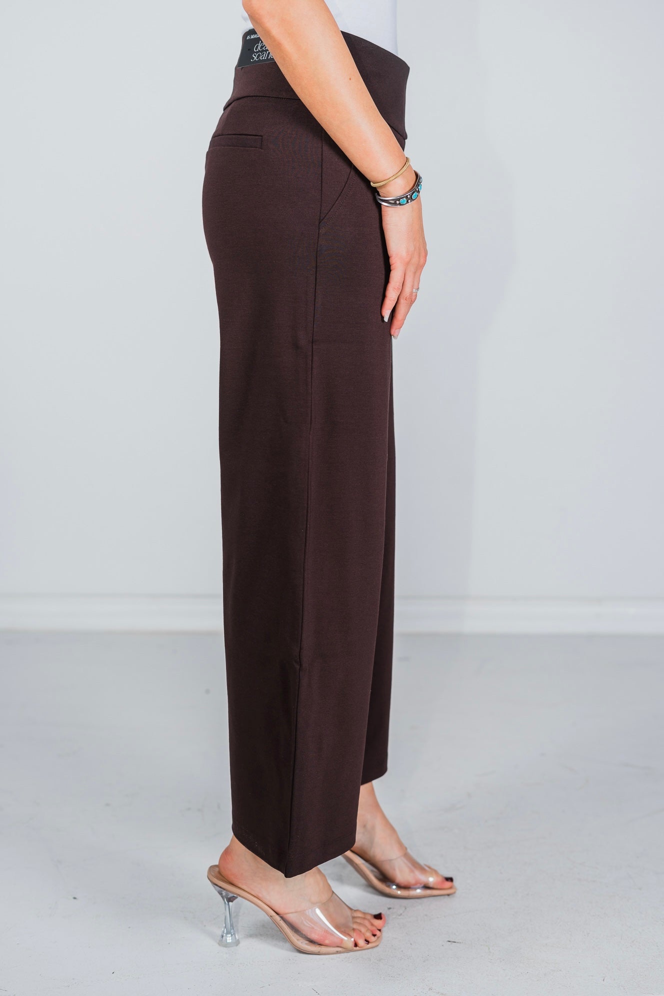 Chocolate Magic Wide Cropped Pants - Whiskey Skies - DEAR SCARLETT