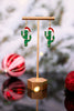 Christmas Cactus With Lights Earrings - Whiskey Skies - PERIWINKLE BY BARLOW