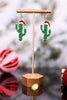 Christmas Cactus With Lights Earrings - Whiskey Skies - PERIWINKLE BY BARLOW