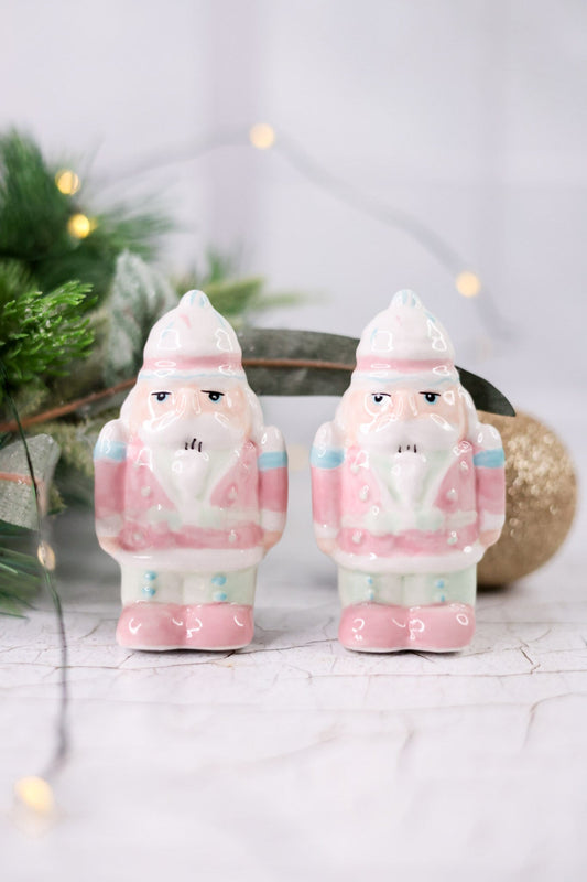 Christmas Ceramic Nutcracker Salt & Pepper Shaker Set - Whiskey Skies - YOUNG'S INC