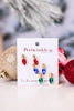 Christmas Crystal Bulb Earrings Trio (Set Of Three) - Whiskey Skies - PERIWINKLE BY BARLOW