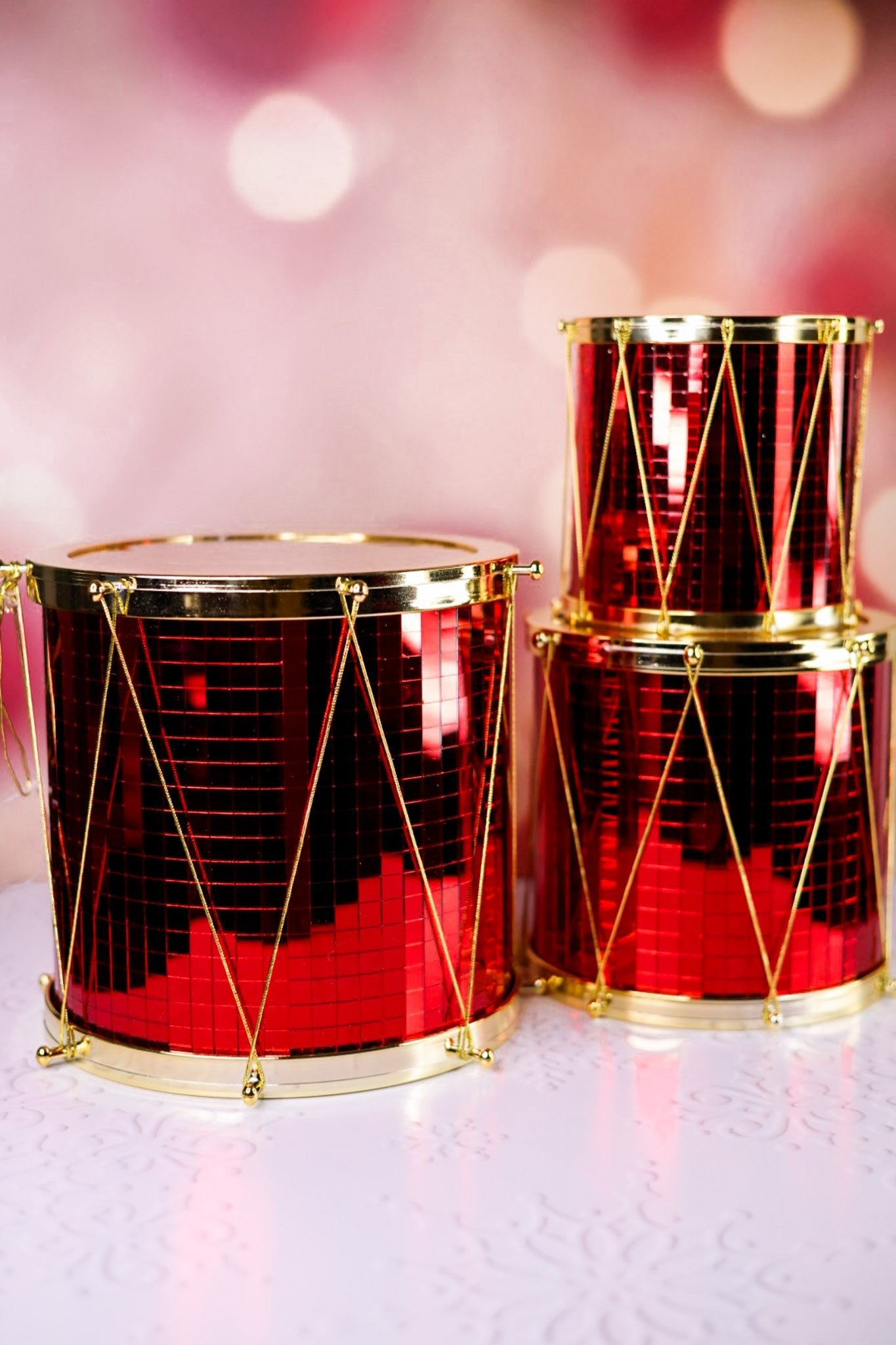 Christmas Drum Large Ornaments (3 Sizes) - Whiskey Skies - RAZ IMPORTS