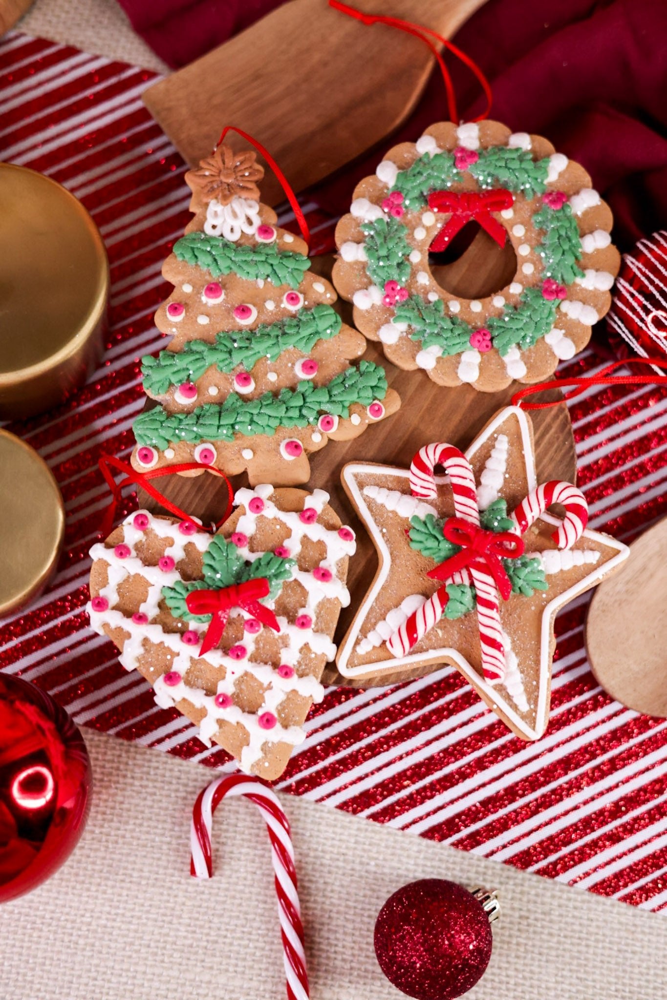 Christmas Gingerbread Ornaments (4 Styles) - Whiskey Skies - RAZ IMPORTS