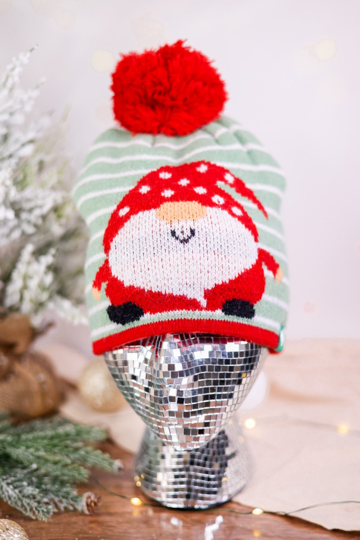 Christmas Gnome Knit Beanie - Whiskey Skies - COCO + CARMEN