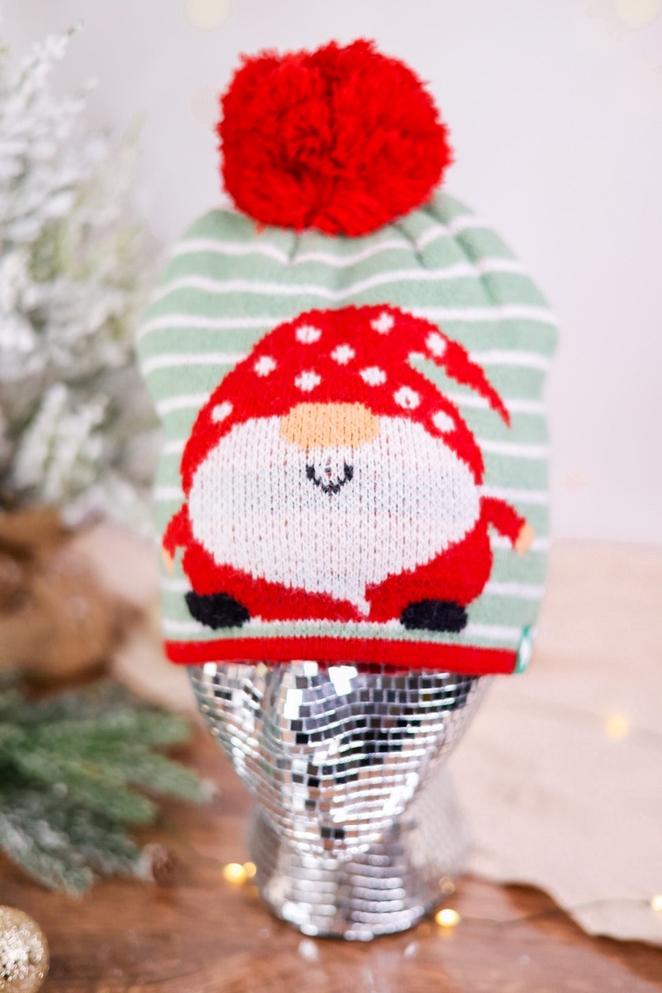 Christmas Gnome Knit Beanie - Whiskey Skies - COCO + CARMEN