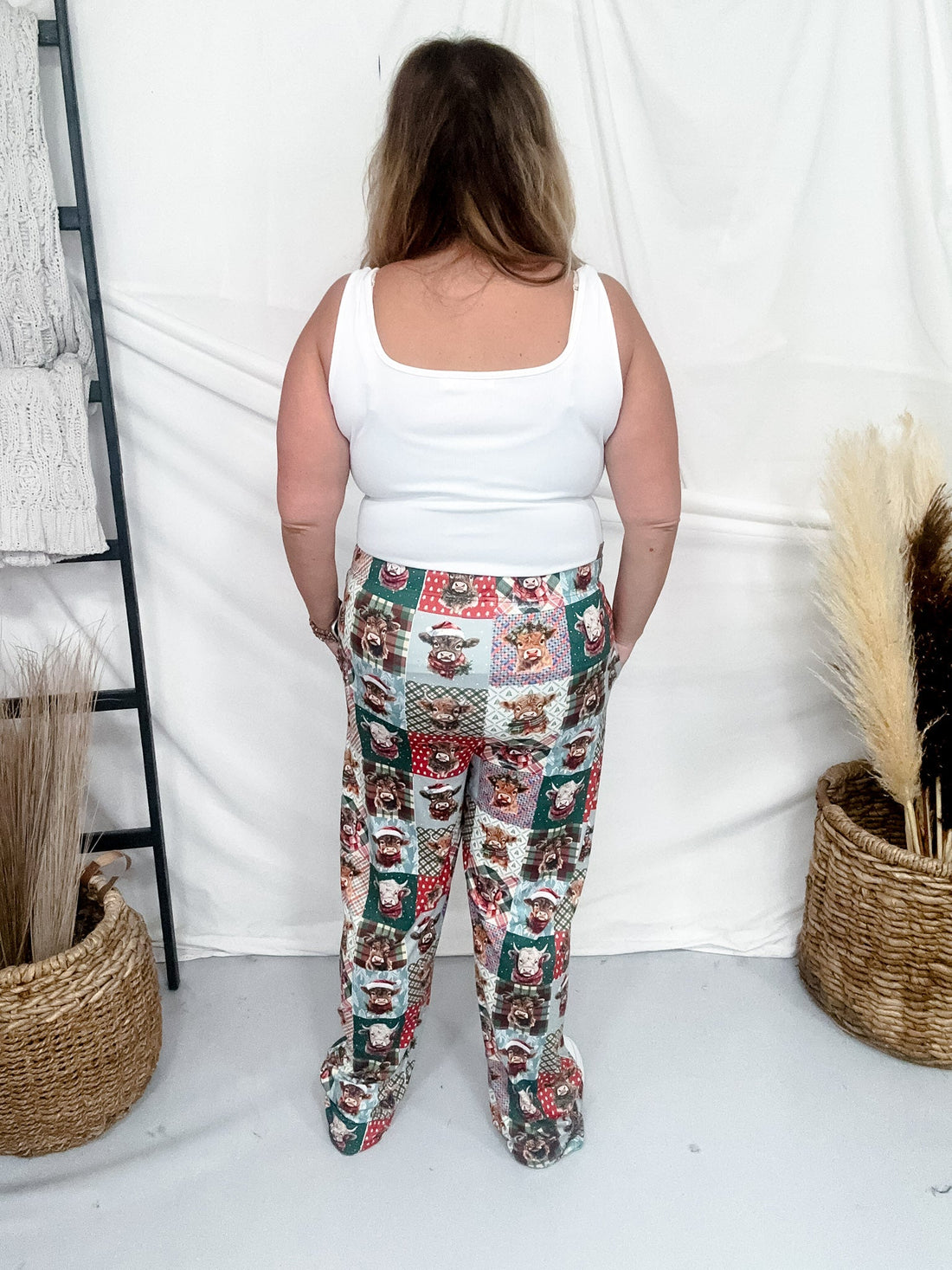 Christmas Highland Cow Loungewear Pants - Whiskey Skies - BRIEF INSANITY