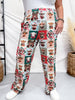 Christmas Highland Cow Loungewear Pants - Whiskey Skies - BRIEF INSANITY