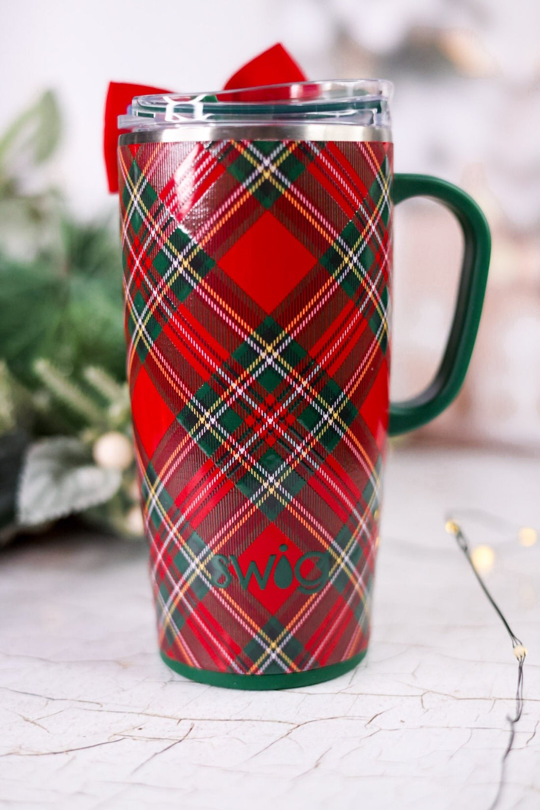 Christmas Plaid 22oz Travel Mug - Whiskey Skies - SWIG LIFE