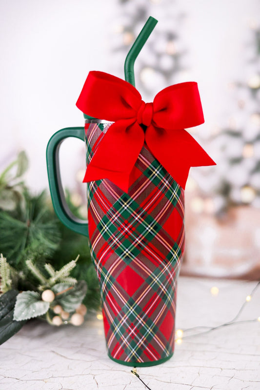 Christmas Plaid 40oz Mega Mug - Whiskey Skies - SWIG LIFE