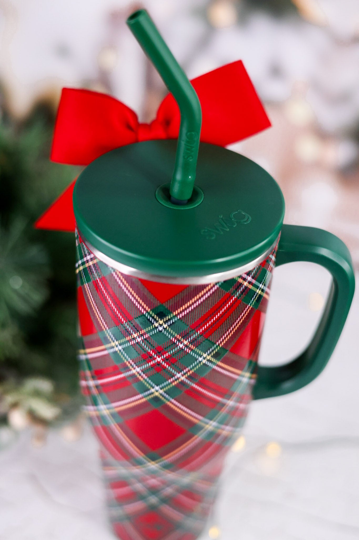 Christmas Plaid 40oz Mega Mug - Whiskey Skies - SWIG LIFE
