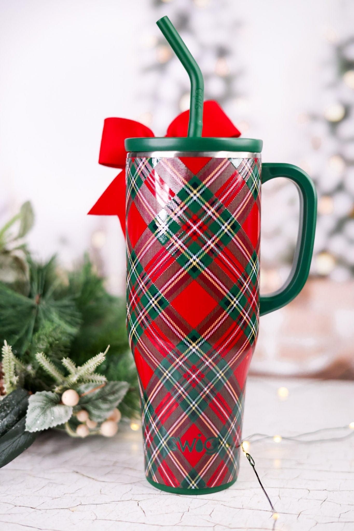 Christmas Plaid 40oz Mega Mug - Whiskey Skies - SWIG LIFE