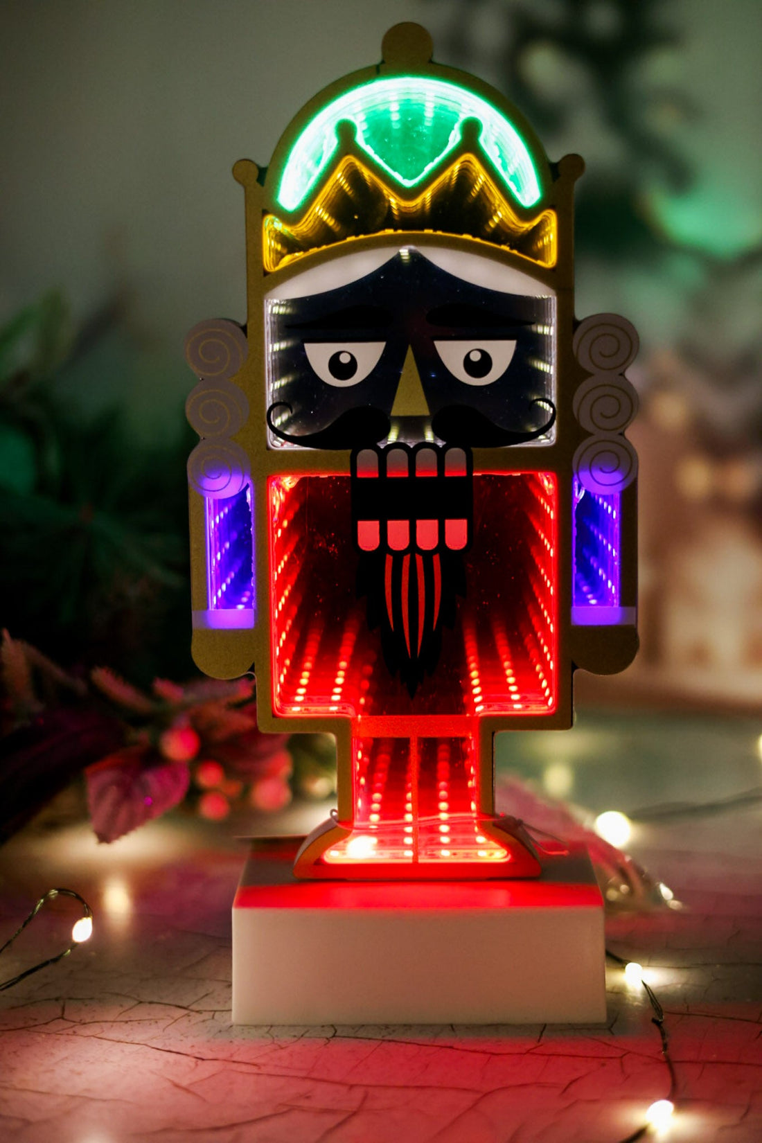 Christmas Themed Lighted Infinity Tabletop Decoration (3 Styles) - Whiskey Skies - GERSON COMPANIES