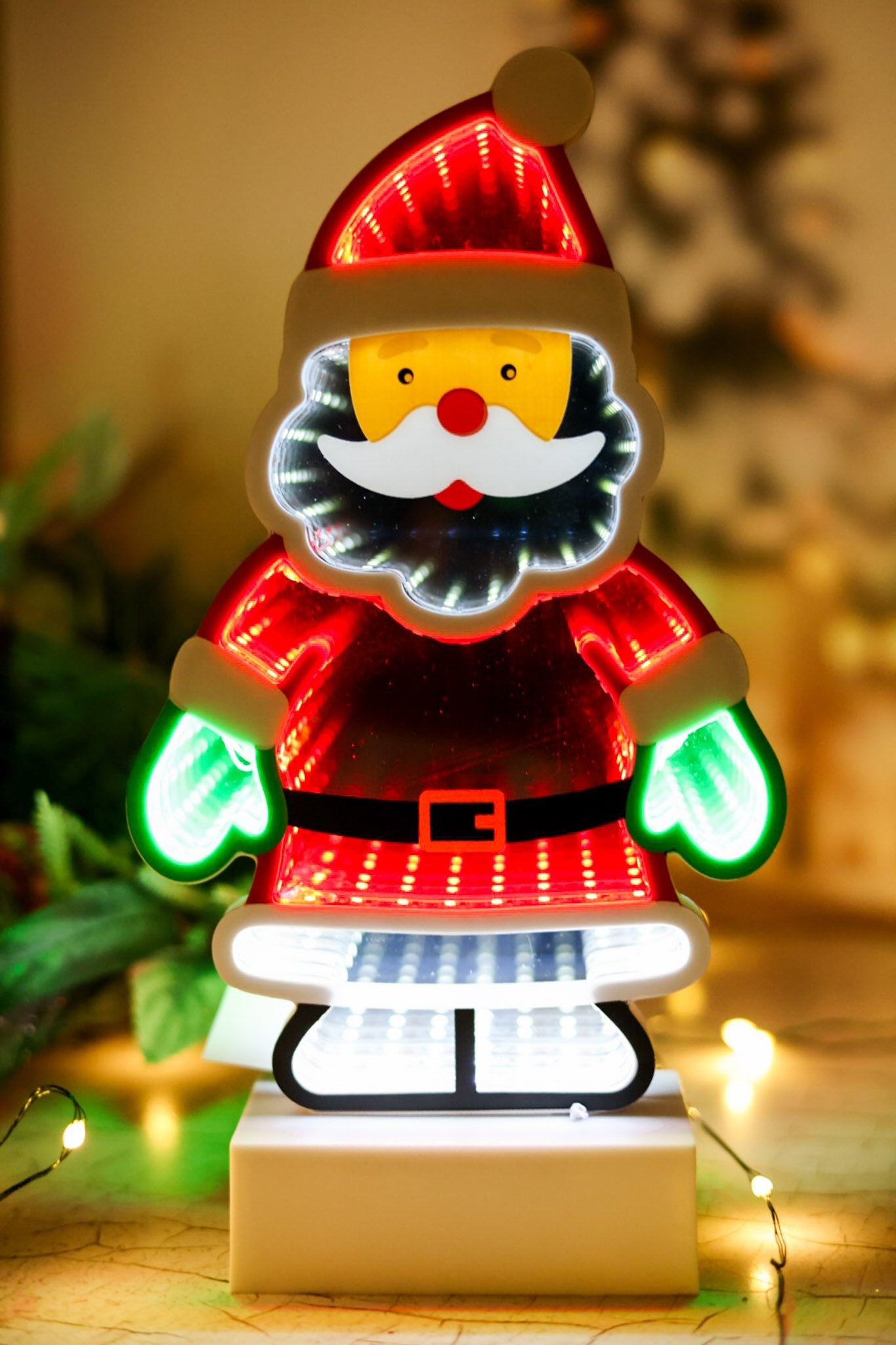 Christmas Themed Lighted Infinity Tabletop Decoration (3 Styles) - Whiskey Skies - GERSON COMPANIES