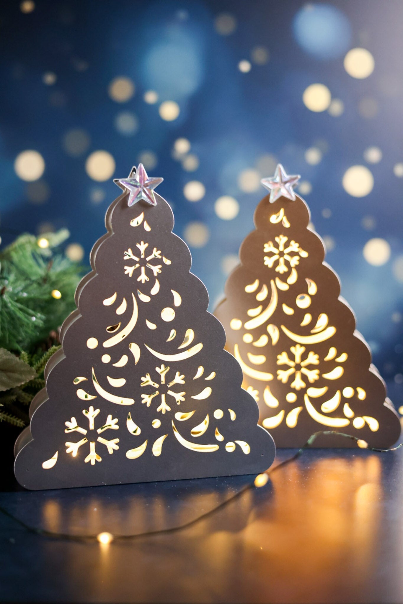 Christmas Tree Shape Table Top LED Decoration (2 Colors) - Whiskey Skies - YOUNG'S INC