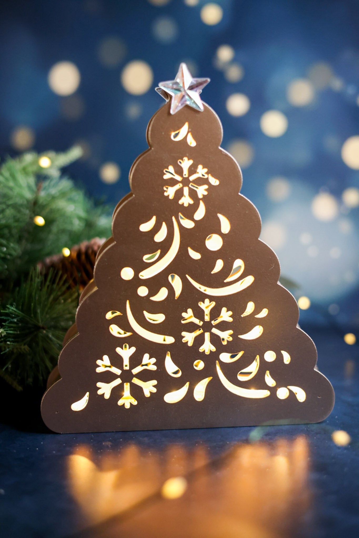 Christmas Tree Shape Table Top LED Decoration (2 Colors) - Whiskey Skies - YOUNG'S INC