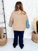 Chunky Knit Mocha & Blue Colorblock Cardigan - Whiskey Skies - ADORA