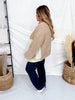 Chunky Knit Mocha & Blue Colorblock Cardigan - Whiskey Skies - ADORA